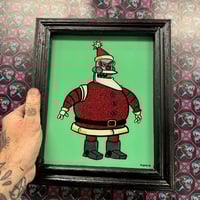 Robot Santa 2 glass painting