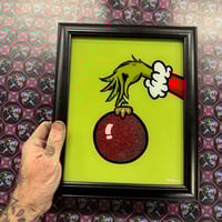 Grinch Bulb glass painting