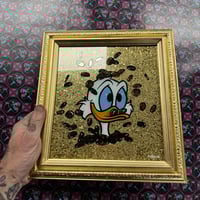 Gold Leaf Scrooge glass painting