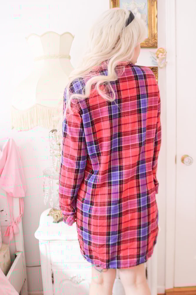 Image of Victoria's Secret Plaid Snug Sleep Shirt (Medium)