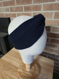 Image 2 of Upcycled PureWool Ear Warmer- M-XXL- Navy