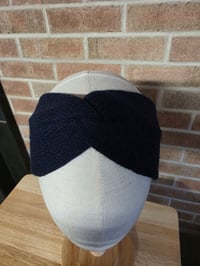 Image 3 of Upcycled PureWool Ear Warmer- M-XXL- Navy