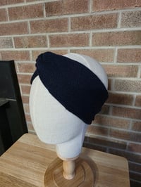 Image 4 of Upcycled PureWool Ear Warmer- M-XXL- Navy