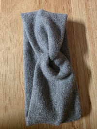 Image 1 of Upcycled Pure Merino Wool Ear Warmer Headband- S-M - Gray 