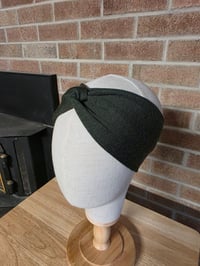 Image 1 of Upcycled Merino Wool Ear Warmer- S-M- Moss