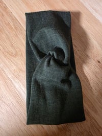 Image 3 of Upcycled Pure Merino Wool Ear Warmer- M-XXL- Moss