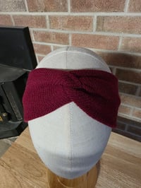 Image 2 of Upcycled Pure Wool Ear Warmer- S-XL - Burgundy 