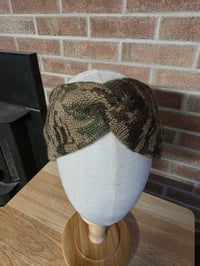 Image 1 of Upcycled Pure Thick Wool Ear Warmer- M-XXL- Camo
