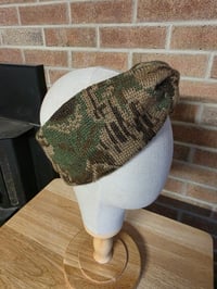 Image 2 of Upcycled Pure Thick Wool Ear Warmer- M-XXL- Camo