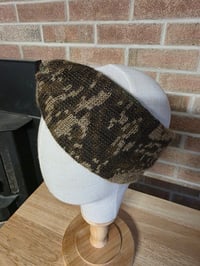 Image 3 of Upcycled Pure Thick Wool Ear Warmer- M-XXL- Camo