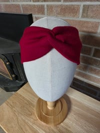 Image 1 of Upcycled Merino Wool Ear Warmer- M-XXL- Crimson