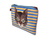 Image 3 of CAT POUCH - ORANGE AND BLUE