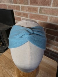 Image 1 of Upcycled Pure Merino Wool Ear Warmer- S-XL- Aqua 