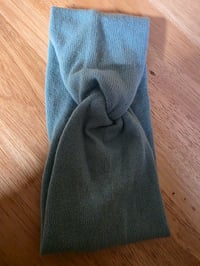 Image 4 of Upcycled Pure Merino Wool Ear Warmer- S-XL- Aqua 