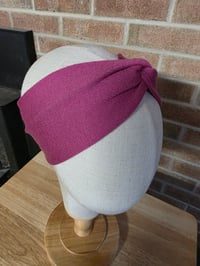 Image 3 of Upcycled Pure Merino Wool Ear Warmer - S-L- Berry