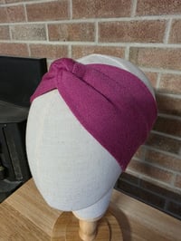 Image 1 of Upcycled Pure Merino Wool Ear Warmer - S-L- Berry