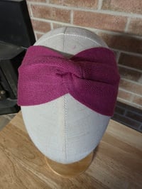 Image 4 of Upcycled Pure Merino Wool Ear Warmer - S-L- Berry