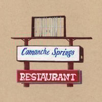 Image 1 of Comanche Springs Restaurant Sign by Jessica Fontenot - Framed Original Drawing