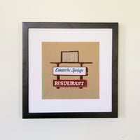 Image 2 of Comanche Springs Restaurant Sign by Jessica Fontenot - Framed Original Drawing