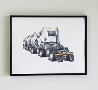 Image 2 of Truck #11 Stacked Cabs by Jessica Fontenot - Framed Original Artwork