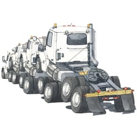 Image 1 of Truck #11 Stacked Cabs by Jessica Fontenot - Framed Original Artwork