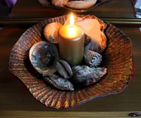 Image 1 of Charming Wavy Paper Mache Bowl in Shades of Gold