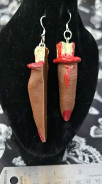 Image 1 of  Resin severed finger earrings 