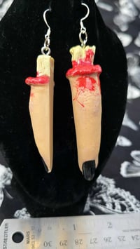 Image 1 of Resin severed finger earrings variety