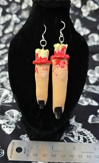 Image 2 of Resin severed finger earrings variety