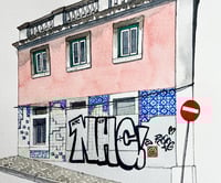 Image 1 of Lisbon Pink Corner by Jessica Fontenot - Framed Original Artwork