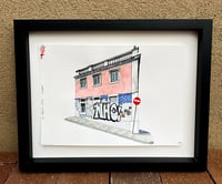 Image 2 of Lisbon Pink Corner by Jessica Fontenot - Framed Original Artwork