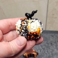 Image 3 of XL. Festive & Fun Pumpkin - Flamework glass sculpture