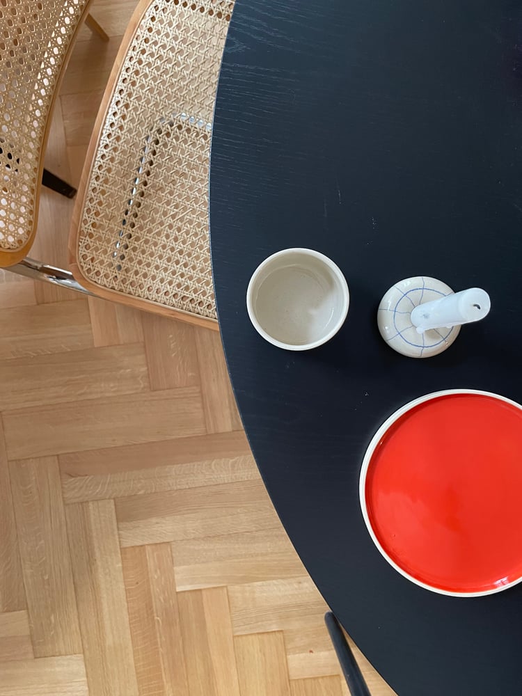Image of Breakfast Plate vibrant red