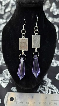 Purple crystal tarot dangle earrings The lovers