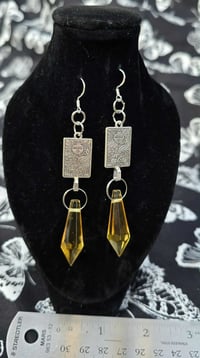 yellow crystal tarot dangle earrings The sun