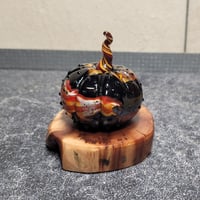Image 1 of  XL. Nightfire Pumpkin - Flamework glass sculpture