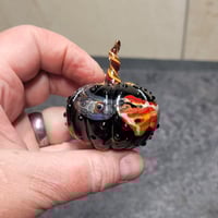 Image 3 of  XL. Nightfire Pumpkin - Flamework glass sculpture