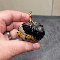 Image 4 of  XL. Nightfire Pumpkin - Flamework glass sculpture