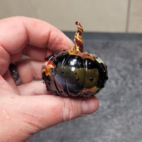 Image 6 of  XL. Nightfire Pumpkin - Flamework glass sculpture