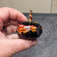 Image 7 of  XL. Nightfire Pumpkin - Flamework glass sculpture