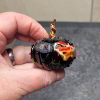 Image 8 of  XL. Nightfire Pumpkin - Flamework glass sculpture