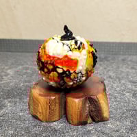 Image 1 of XL. All Hallows Eve Cobweb Pumpkin - Flamework glass sculpture