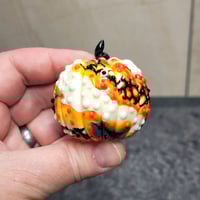 Image 4 of XL. All Hallows Eve Cobweb Pumpkin - Flamework glass sculpture
