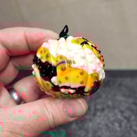 Image 5 of XL. All Hallows Eve Cobweb Pumpkin - Flamework glass sculpture