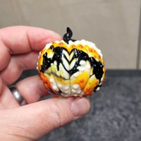 Image 7 of XL. All Hallows Eve Cobweb Pumpkin - Flamework glass sculpture