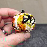 Image 8 of XL. All Hallows Eve Cobweb Pumpkin - Flamework glass sculpture