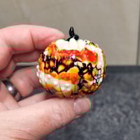 Image 10 of XL. All Hallows Eve Cobweb Pumpkin - Flamework glass sculpture