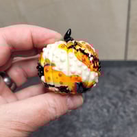 Image 12 of XL. All Hallows Eve Cobweb Pumpkin - Flamework glass sculpture