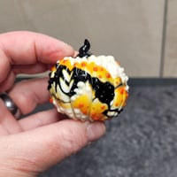 Image 14 of XL. All Hallows Eve Cobweb Pumpkin - Flamework glass sculpture