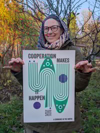 Image 1 of 'CO-OPERATION MAKES IT HAPPEN' Risograph Print